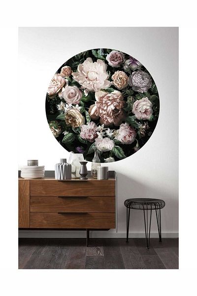 Piksel Grafik Peony Full Circle Bohemian Sticker
