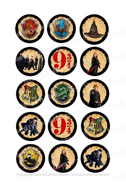 hediyehobihersey Harry Potter Yenilebilir Resimli Pasta Kurabiye Üstü Şeker K...