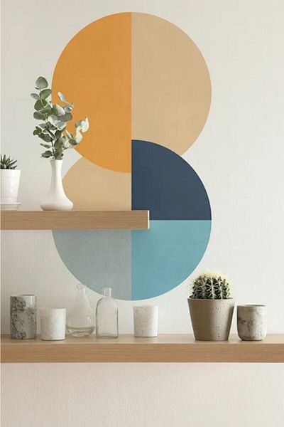 Piksel Grafik Autocolant de perete cu forme boeme abstracte