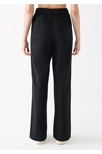 Mavi Women's Waist Laced Black Trousers 101490-900
