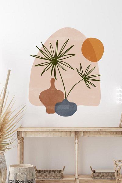 Piksel Grafik Boho Botanical Leaf Wall Sticker
