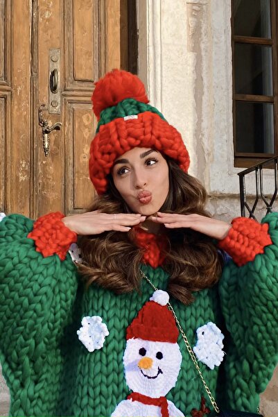 HEYAYS El Örgüsü Ponponlu Kalın Bere