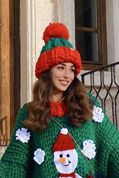 HEYAYS El Örgüsü Ponponlu Kalın Bere