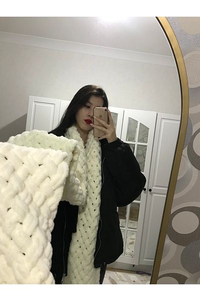ROSESSO Unisex Puff Knit Scarf Cold Proof
