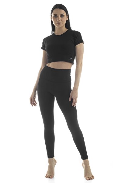 The Step Sports Ίσιο μαύρο ψηλόμεσο κολάν γιόγκα 25"