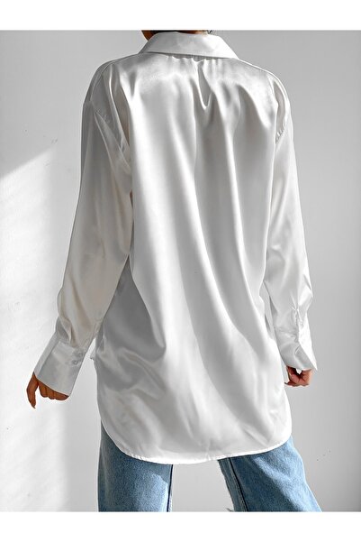 LB Laluna Butik Γυναικείο σατέν πουκάμισο