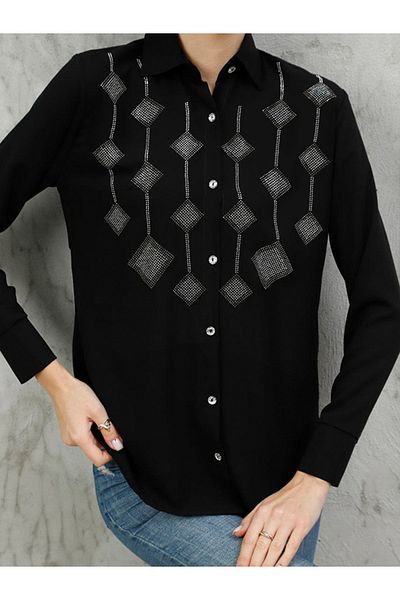 TRENDBUTİKOFFİCİAL Cămașă cu model pătrat cu pietre