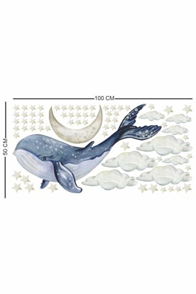 Piksel Grafik Whale Kids Room Wall Sticker