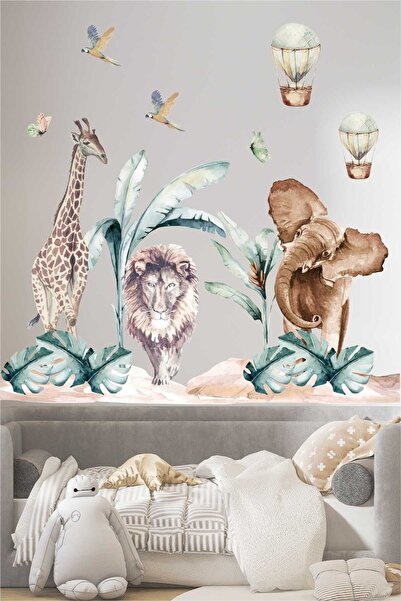 Piksel Grafik Afrikan Safari Kids Room Wall Sticker