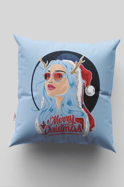 menesahome Pernă de Crăciun, pernă de Crăciun, pernă de piele intoarsa, perna...