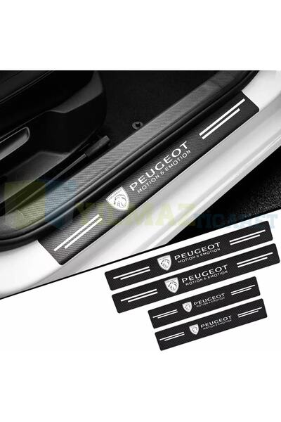 yılmazetic Peugeot Karbon Kapı Eşiği Koruma Araba Etiket Oto Sticker Yapıştır...