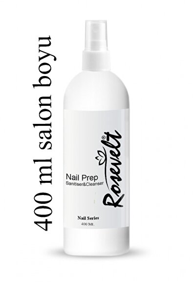 ROSEVELT Nail Prep Salon Tipi Büyük Boy Sanitiser Spreyli Şişe 400 ml