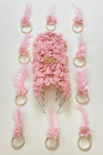 ZEYMERADE Pudra Nedime Bilekliği Ve Nedime Taçı(metal), Kına Gecesi, Bekarlığa Veda Partisi, Bride To Be