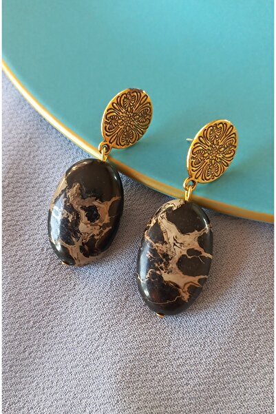 delay art أقراط سوداء أصيلة مع الحجر الطبيعي اليدوية النساء المجوهرات العرقية...