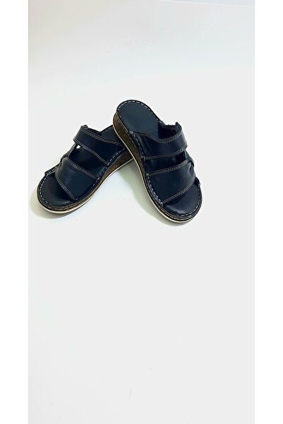 KAPAR Внутрішня і зовнішня частина 100% натуральна шкіра Чорні тапочки на лип...