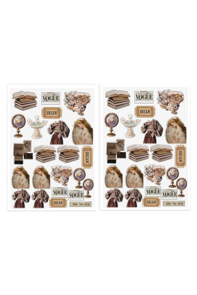 baddin aksesuar Vogue 46 Pieces Transparent Sticker - Journal Bullet Penpal Sticker