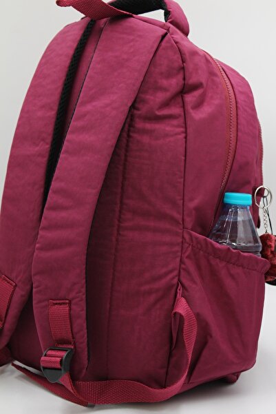 Bevitton Günlük Krinkıl Kumaş Unisex Okul Sırt Çantası 2100 Bordo