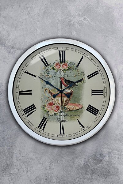 Kasva Concept هدية ساعة حائط مطبخ معدنية بيضاء مقاس 40 سم