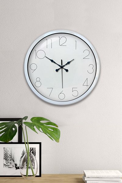 Kasva Concept Gift 40 cm White Metal Modern Wall Clock
