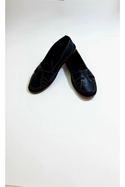 KAPAR Içi Dışı % 100 Hakiki Deri Ortopedik Örgülü Siyah Babet