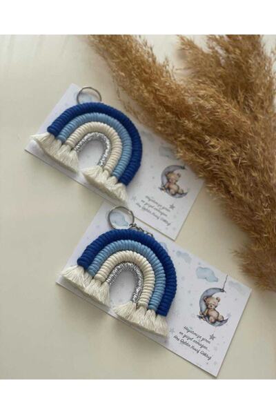 FN 20 Adet Makrome Gökkuşağı Hediyelik Anahtarlık Doğum Hediyeliği