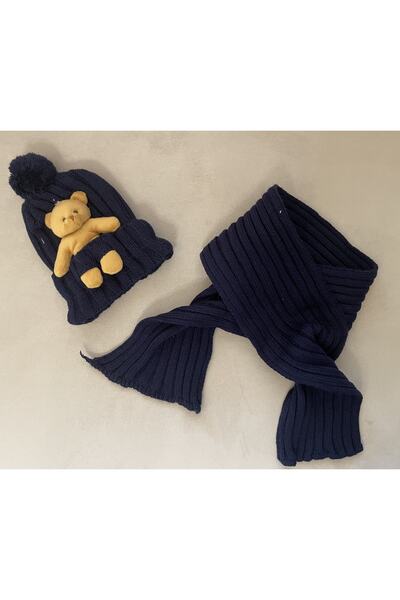 SANTRALBEBE Унісекс шапка з вухами та шарфом