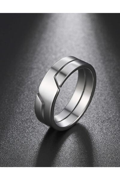 Modaadresiniz الفولاذ المقاوم للصدأ النساء الرجال خاتم الزواج