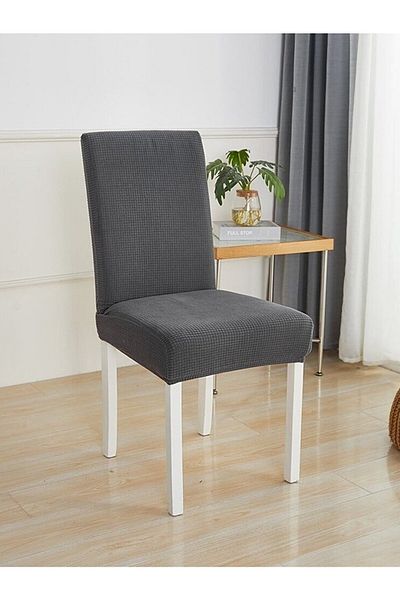 TUCHMALL Κάλυμμα καρέκλας Lycra Εύκαμπτο και Πλένεται 1 Τεμάχιο Ανθρακί Χρώμα