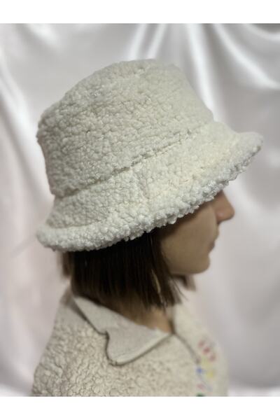 Tuğba Pălărie de pluș albă pentru femei