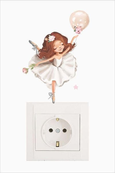 Grafikup Ballerina Socket autocolant Decor cameră copii