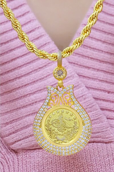 aytekgold Tuğralı Lale Halat Kolye