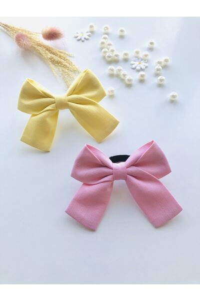 seyranat مشبك شعر للفتيات الصغيرات من القطن العضوي المطاطي باللون الوردي والأ...