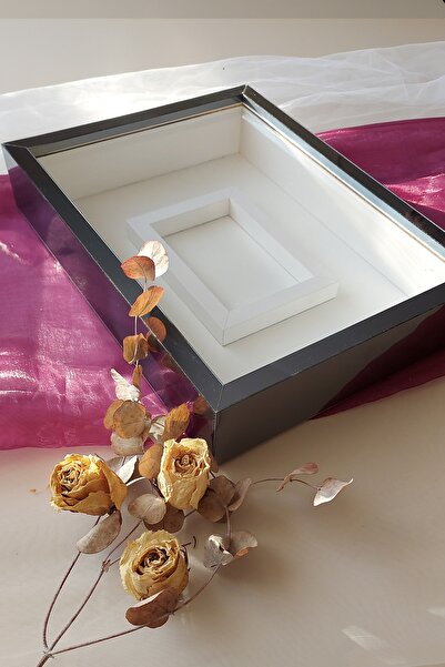 Verda Çerçeve 30x40 Cm Ledli Füme Pleksi Kaplı Fotoğraf Bölümlü Tasarım Gül K...