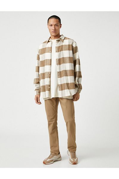 Koton Basic Trousers with Button Detail and Pockets