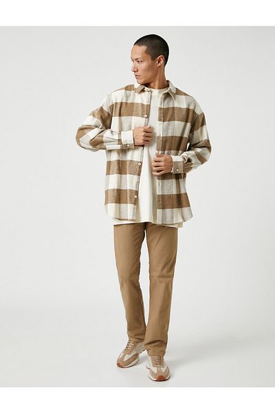 Koton Basic Trousers with Button Detail and Pockets