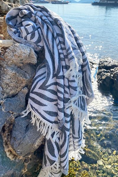 Denizli Concept Alb 100% bumbac Carnaval Peshtemal Beach & Bath Da 90x170 Cm