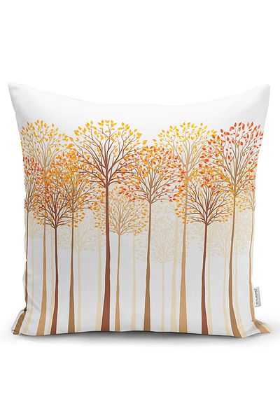 Realhomes Double Sided Abstract Tree and Leaf Figured Digital Printed Modern Raschel Knitted Pillow Throw Pillow Cover