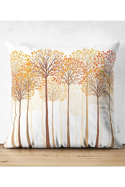 Realhomes Double Sided Abstract Tree and Leaf Figured Digital Printed Modern Raschel Knitted Pillow Throw Pillow Cover