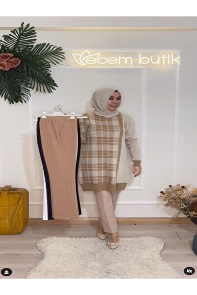Famelin Dar Paça Büyük Beden Beli Lastikli Patolon