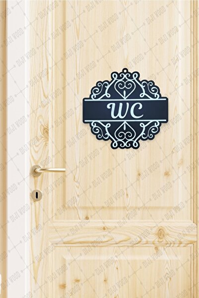 Diji Wood Dekoratif Ahşap Wc Kapı Tabela, Dekoru Yazısı