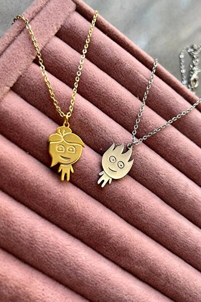 THE Gifts Ateş Ve Su Kolye Sevgili Arkadaşlık Best Friends Kolyesi