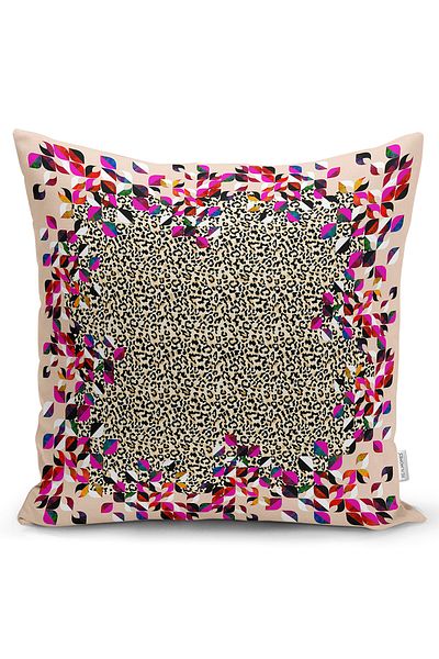Realhomes Husă de pernă tricotată cu model Raschel, cu model de leopard modern, cu două fețe