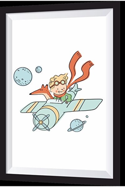 Hayat Poster Micul Prinț și Avion Cadru artistic Aspect pictură din lemn