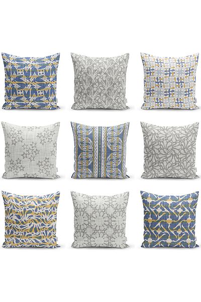 Realhomes Husă de pernă tricotată Raschel, cu două fețe, desen geometric, design special colorat