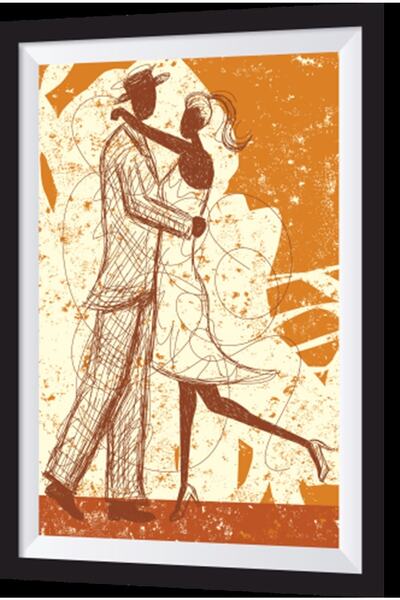 Hayat Poster Cuplu dansant 1 masă din lemn cu aspect artistic