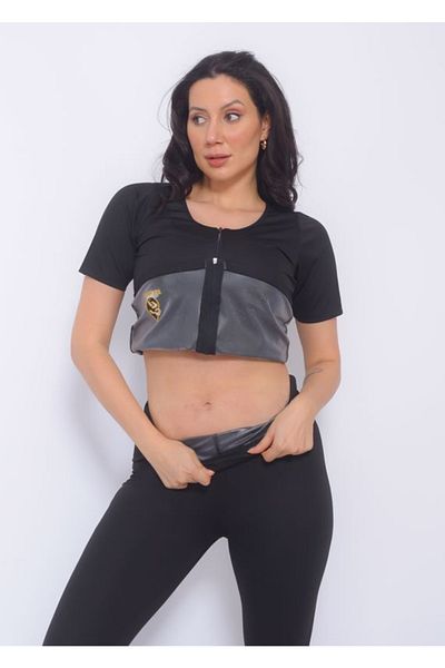 SAUNA SUIT Costum termic unisex Costum saună cu fermoar mânecă scurtă ținută maximă