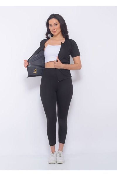 SAUNA SUIT Costum termic unisex Costum saună cu fermoar mânecă scurtă ținută maximă
