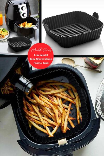 Anadolu Saray Çarşısı Kare Model Tüm Airfryer Silikon Pişirme Kalıbı Hava Fri...
