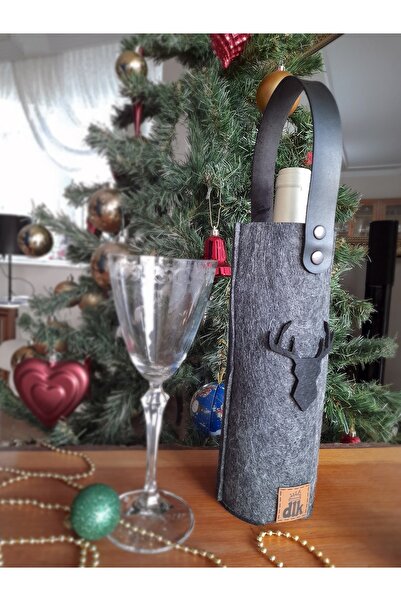 dilekolay Şişe Taşıma Çantası - Hediyelik Şarap Şişe Çantası - Parti Hediyelik Şişe Kılıfı - Geyik