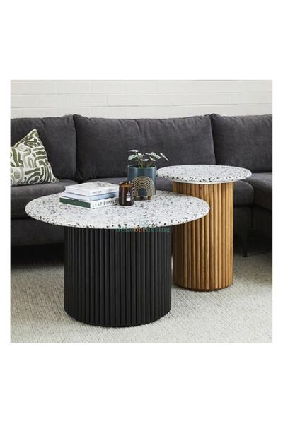 dekober 2'li Orta Sehpa 60x30 Çap Natural